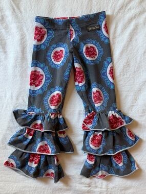 Matilda Jane Paint By Numbers Rose Ruffle Leggings Size 4